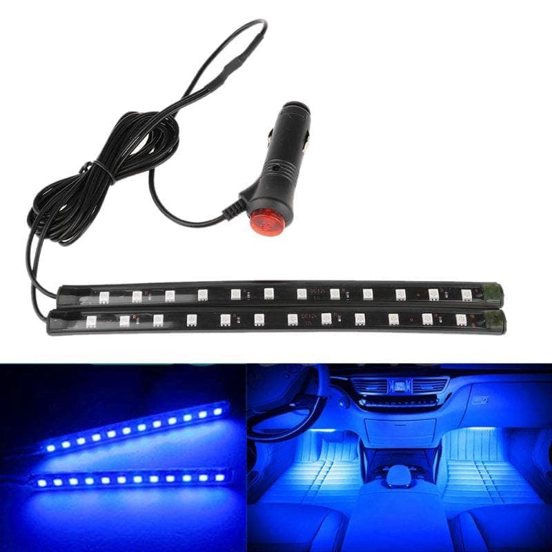 Бял 2x12 LED Неонов Лентов Светлинен Акцент за Интериора на Автомобил