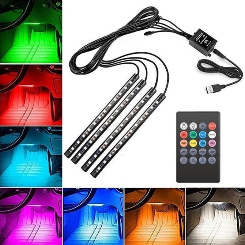 36 SMD RGB LED лента за интериорно осветление на автомобил с дистанционно и гласово управление