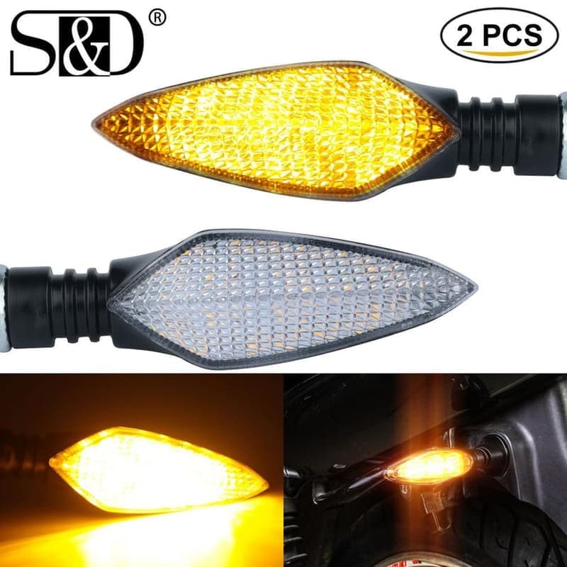 Универсални LED мигачи за мотоциклет 12V, 2 броя, кехлибарени