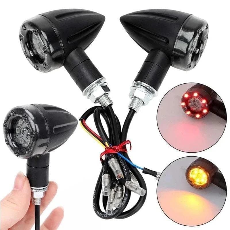 Мини LED мигачи за мотоциклет с жълта светлина 12V универсални