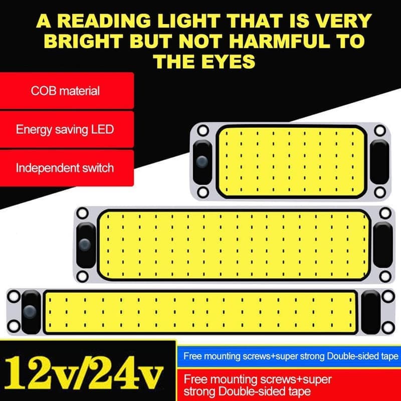 12V-24V LED панел за вътрешно осветление на автомобил с независим ключ