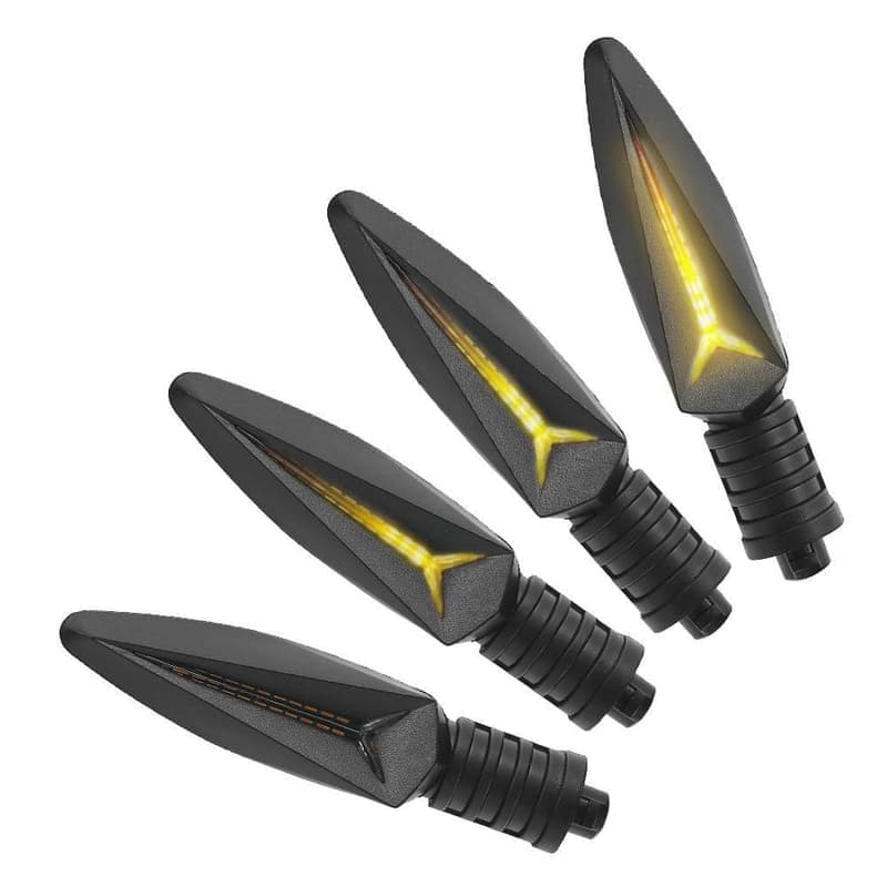 LED мигачи за мотоциклет с течащ ефект 12V, комплект 2 броя