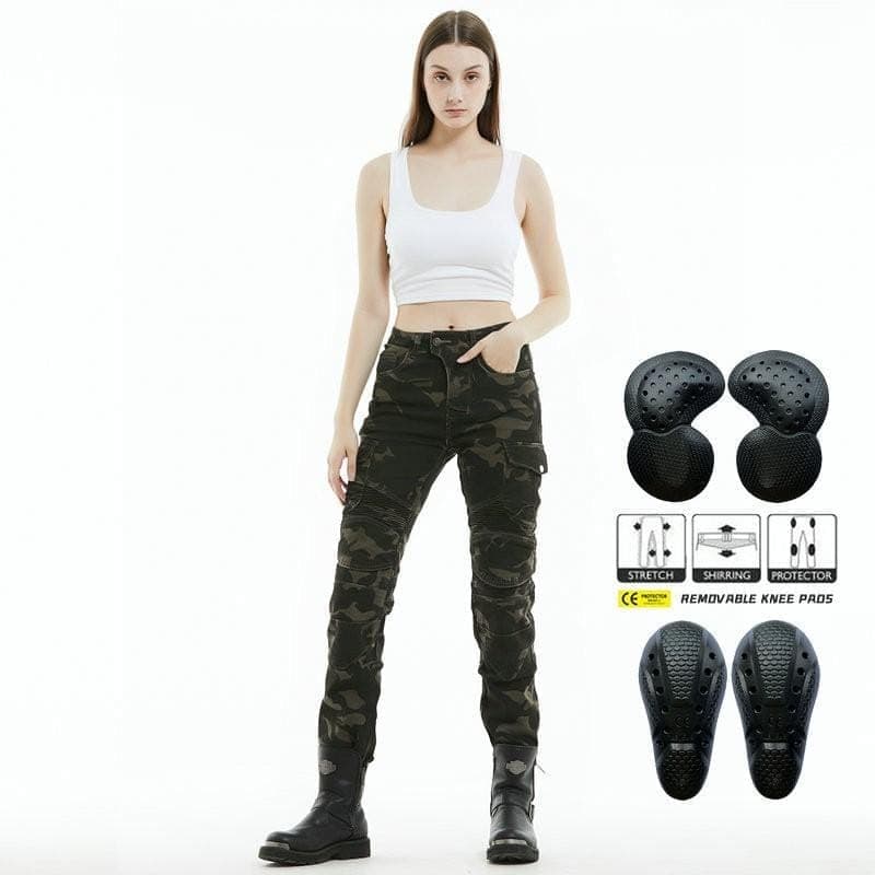 Women's Motorcycle Riding Pants with Built-in 2nd-Gen Protection