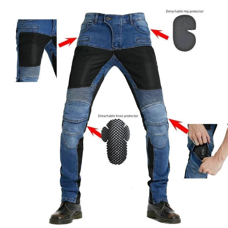 Unisex Motorcycle Riding Pants with Mesh Ventilation and Built-in Protection