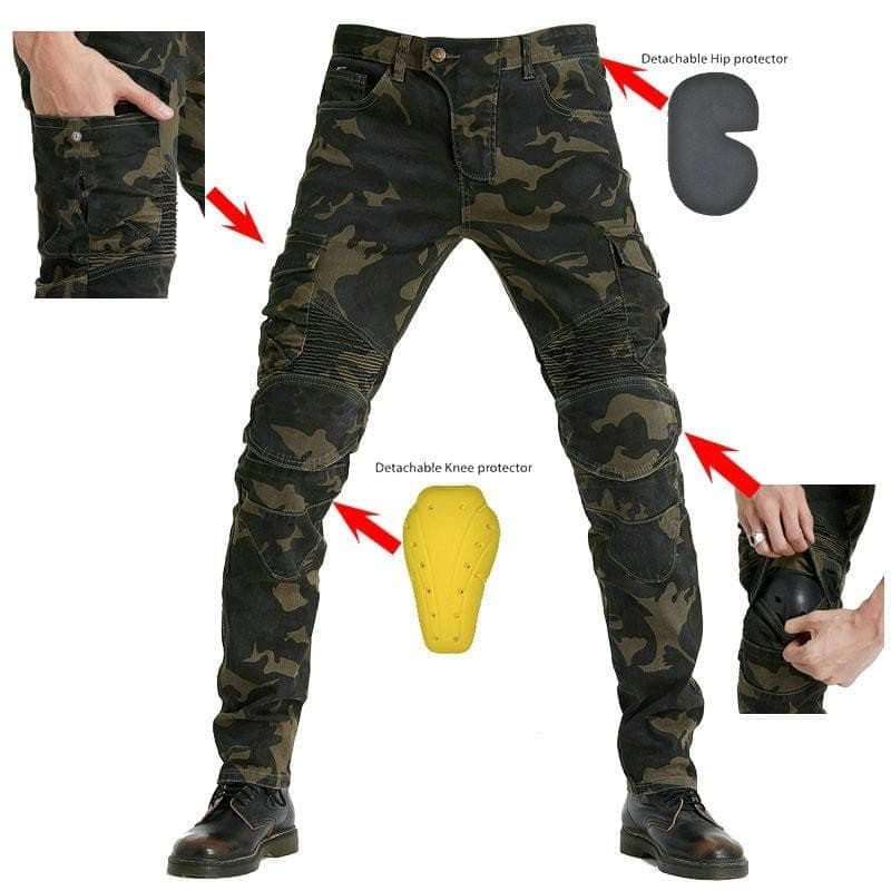 Camouflage Tactical Motorcycle Pants with Multiple Pockets and Impact Protection